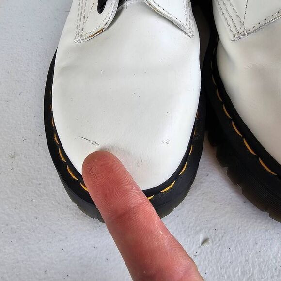 Dr. Martens Jadon White Leather Platform Boots Womens US 9 / Mens 8 EU 41 - Picture 11 of 12